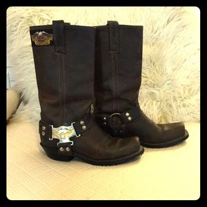 HARLEY DAVIDSON BIKER BOOTS - SZ 8